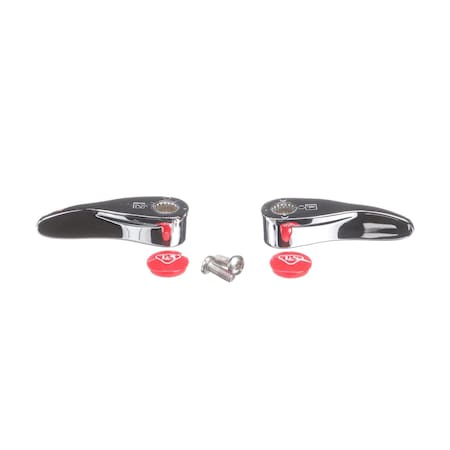 T&S Brass New-Style Lever Handles, Red Indexes (T&S Logo), S 001637-45NS-M2